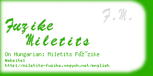 fuzike miletits business card